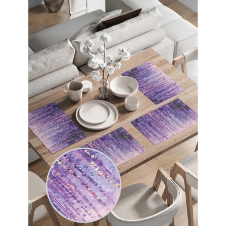 A set of napkins for setting the table "Lilac gardens", rectangular, rounded edges, size 30x46 cm, 4 pcs-1