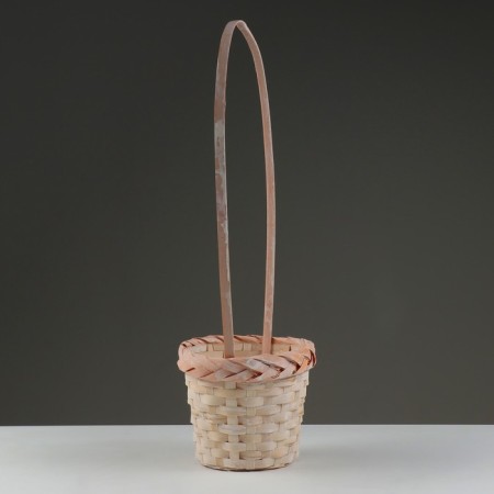 Wicker basket, D18 x15x50, peach, bamboo-1