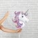 Polymer ball 18 "Unicorn", ball in a ball, with a stick, purple color