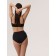 Female top on thin adjustable straps Mirey, size 46, black color