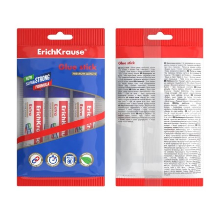 A set of pencil glue 3 pieces, Erichkrause Extra PVP, 21 g, reinforced-3