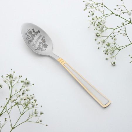 A teaspoon spoon with an engraving "Tatyana", in a gift box, 3 x 15 cm.-2