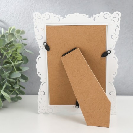 Photo frame plastic 10x15 cm "Small flowers" white 19.2x14.5 cm-3