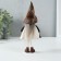 Interior doll "Baba Yaga in a white sundress with a flying mouse" 4.5x7.5x18 cm