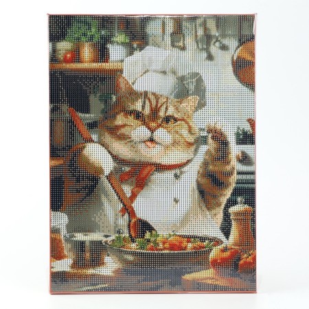 Diamond mosaic with a complete filling on canvas with a subframe of the “thick cook”, 30 x 40 cm-2