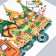 Sticking plastic interior color "Dwarf in a truck with pumpkins" 39x56 cm