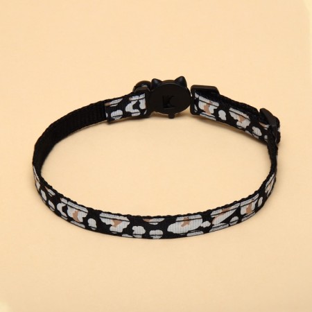 Koshachi collar "Leopard", with a bell, 30 x 1 cm, polyester, black-1