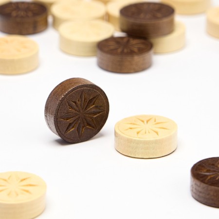 A set of chips for the Nard "eight-leaf", 30 pcs, d-2.8 cm, with cubes 2 pcs, without a board-1