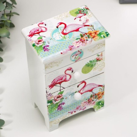 Casket Wood 3 boxes "Flamingo" 18x11.5x7.5 cm-3