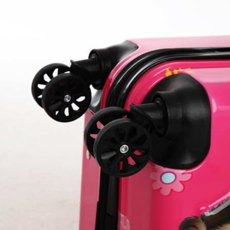 Small suitcase 20 "On a zipper, 4 wheels, pink color-6