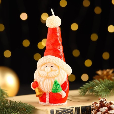 Decorative candle "Fairytale Santa", 5.7x5.8x13.2 cm, red-1