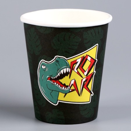 A single -single paper glass "dinosaur", candles, 250 ml-1