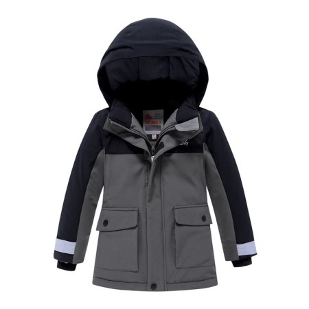 Ski costume for a boy, gray color, height 104 cm-1