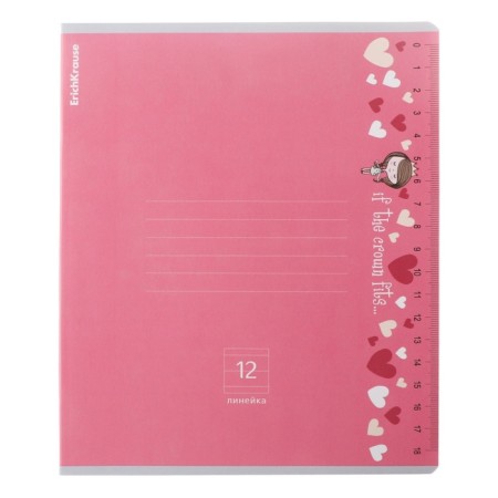 Notebook of 12 sheets in the Erichkrause Ruler Magic line, covered cartoon, block offset, 5V, mix-9