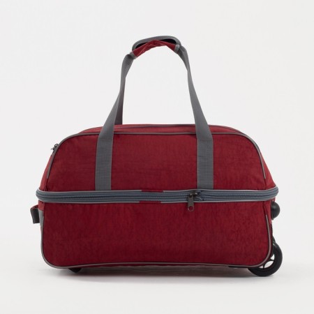 Road bag on wheels, a lightning department, with an increase, an outer pocket, burgundy color-1