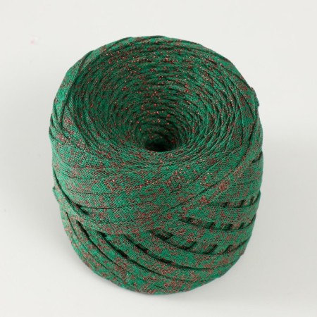 Knitted yarn "Ribbon" with Lurex 85m/170 ± 5 g (nephritis, lurex: red)-1
