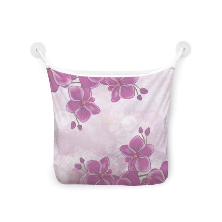 Organizer in a bath on suction cups "Orchids on the side", for storing toys and trifles, size 33x39 cm-2