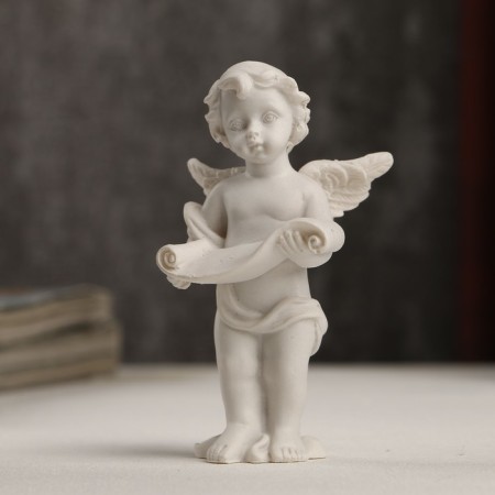 Polystone souvenir "A snow -white angel with the manuscript" 8.5x4.5x4 cm