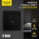 Socket with USB-A + usb-C connectors, 2.1 A, 5V, TOT MATTE GLASS, hidden, glass, black