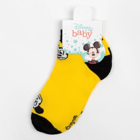 Socks Mickey Mouse, yellow, 12-14 cm-3