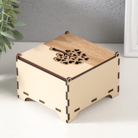 Combined box "Wood with hearts" 10.5x10x7 cm-4