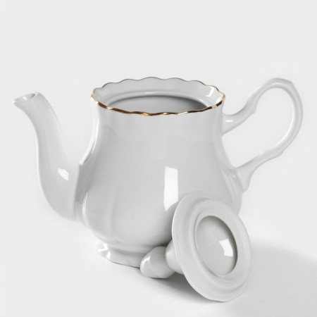 Porcelain kettle "Romance", 800 ml, white color-2
