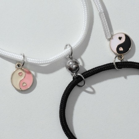 Bracelets "Demetrons" on a magnet, yin-yang circles with a bell, color, 8 cm-3