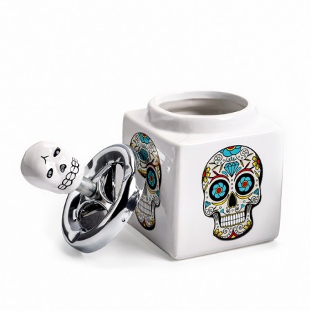 Ash for the house is a smokeless "skull", for cigarettes and sticks, 8.5 x 16 cm, blue-1