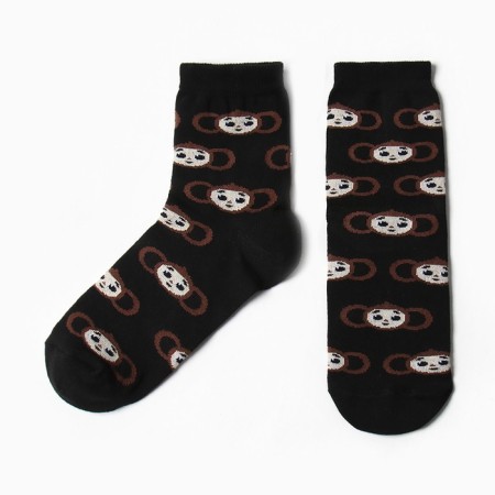 Socks kaftan Cheburashka size 36-39 (23-25 ​​cm) black