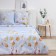 Bed linen Pavline 2SP Flowering on Blue 175x215, 180x215, 70x70cm 2pcs Polisatin 70g/M, Polyester 100%