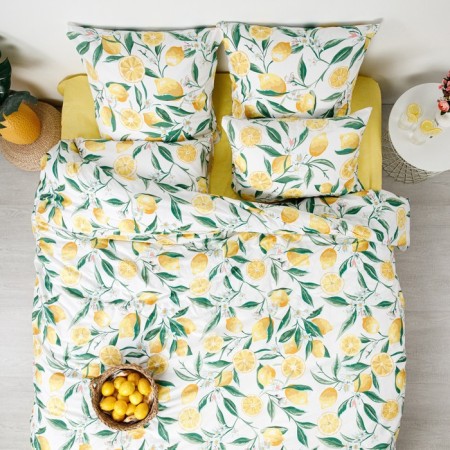 Bed linen 2pas Night is delicate lemon 175x215cm, 180x215cm, 70x70cm 2pcs, Poplin 110g HL100%-4