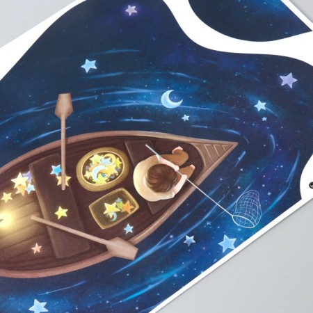 Stick plastic interior color "boat with stars" 30x45 cm-2