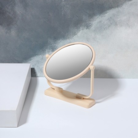 The mirror of the desktop "oval", the mirror surface is 9.5 × 12 cm, the color is beige-3