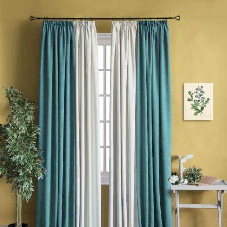 Kerti curtain set, 2x200x270 cm size, turquoise/white color