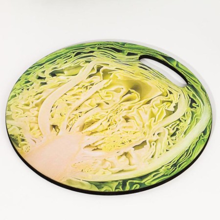 Board cutting and serving round kitchen "cabbage in context", 25.5 cm-2