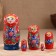 Matryoshka "Love", red scarf, 5-doll, 11.5 cm