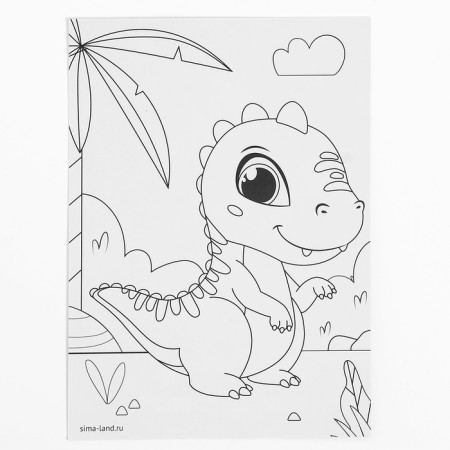 Application with rhinestones for children "Dino", A6, a set for creativity-2
