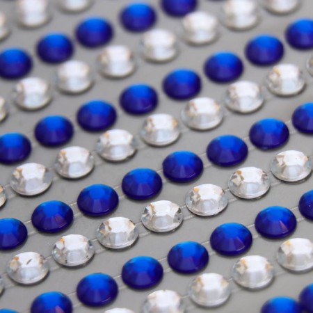 Stick plastic rhinestones "Crystals and pearls" d = 0.6 cm mix 20x10 cm-2