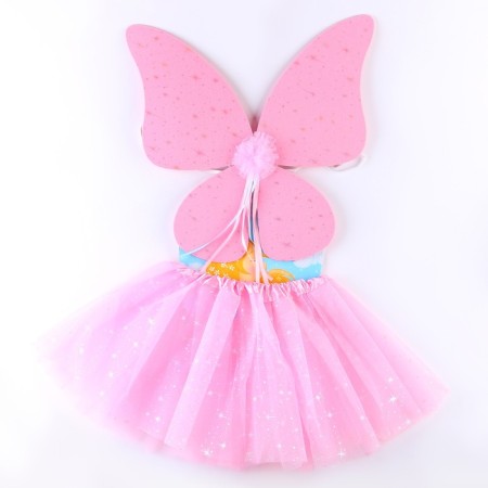 Carnival set "Butterfly", 5-7 years old, pink: skirt, wings-7