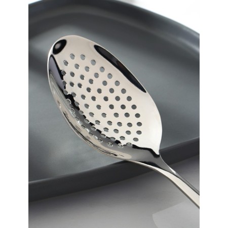 Spoon for removing foam, 27 cm, thickness 2.5 mm, silver color-2