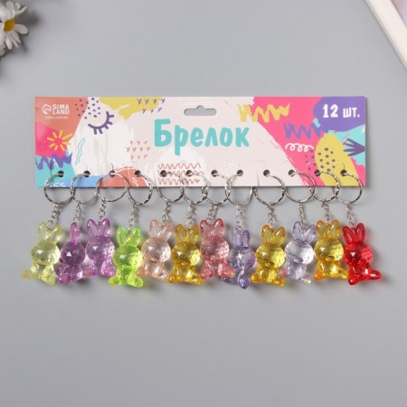 Acryl keychain "Bunny Crystal" mix 4.5x2.5x2 cm-3