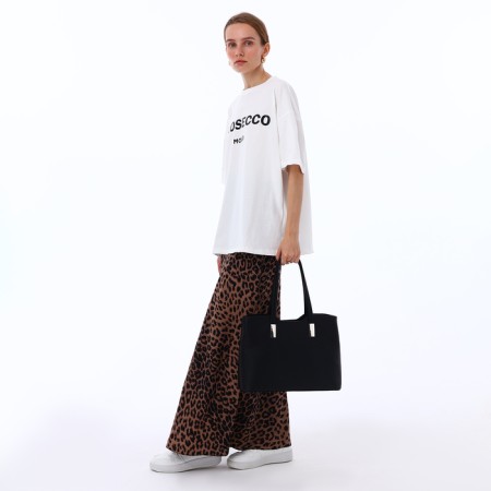 Female bag Textura, tout, average size, black color-1