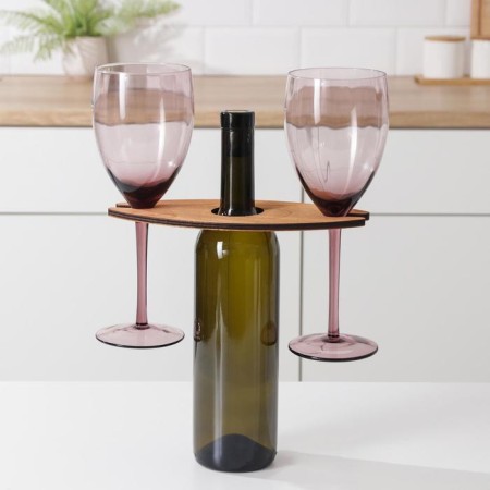 Wine and two glasses stand, 10 × 22 × 1 cm