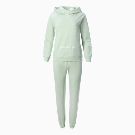 Women's costume (sweatshirt, trousers), pale green color, size 54-6