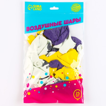Latex ball 12 "Cool birds", set of 25 pcs.-1