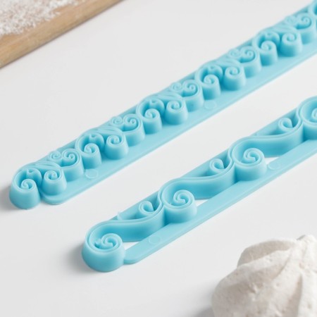 A set of seals for marzipan and the “curls” dough, 2 pcs, 17 × 2 × 0.8 cm-2