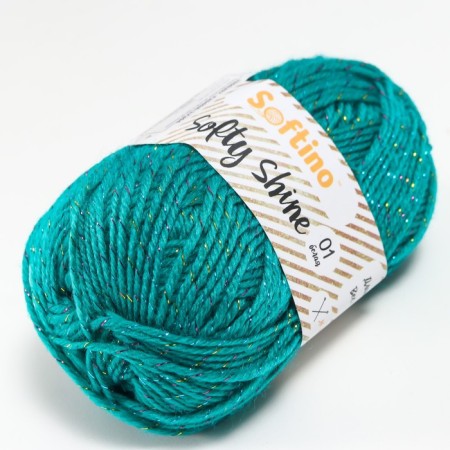 Yarn 70% acrylic, 30% silk "Softy Shine" 50 grams 85 m color 38 viridian-1