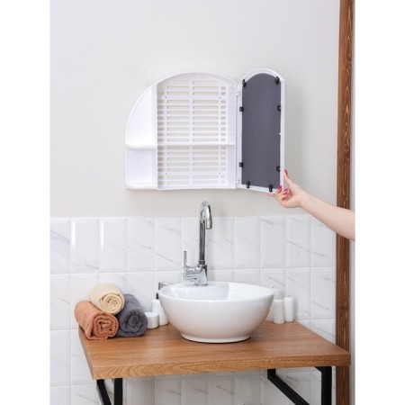 Cabinet for a bathroom with a mirror "Orion", snow-white color-4