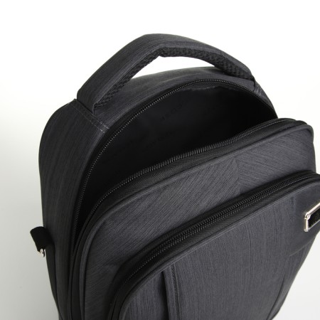 Backpack - male bag, textiles, gray color-8