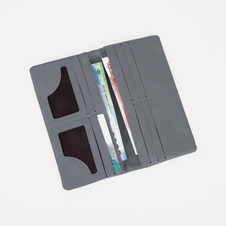 Women's wallet on magnets, gray color-3